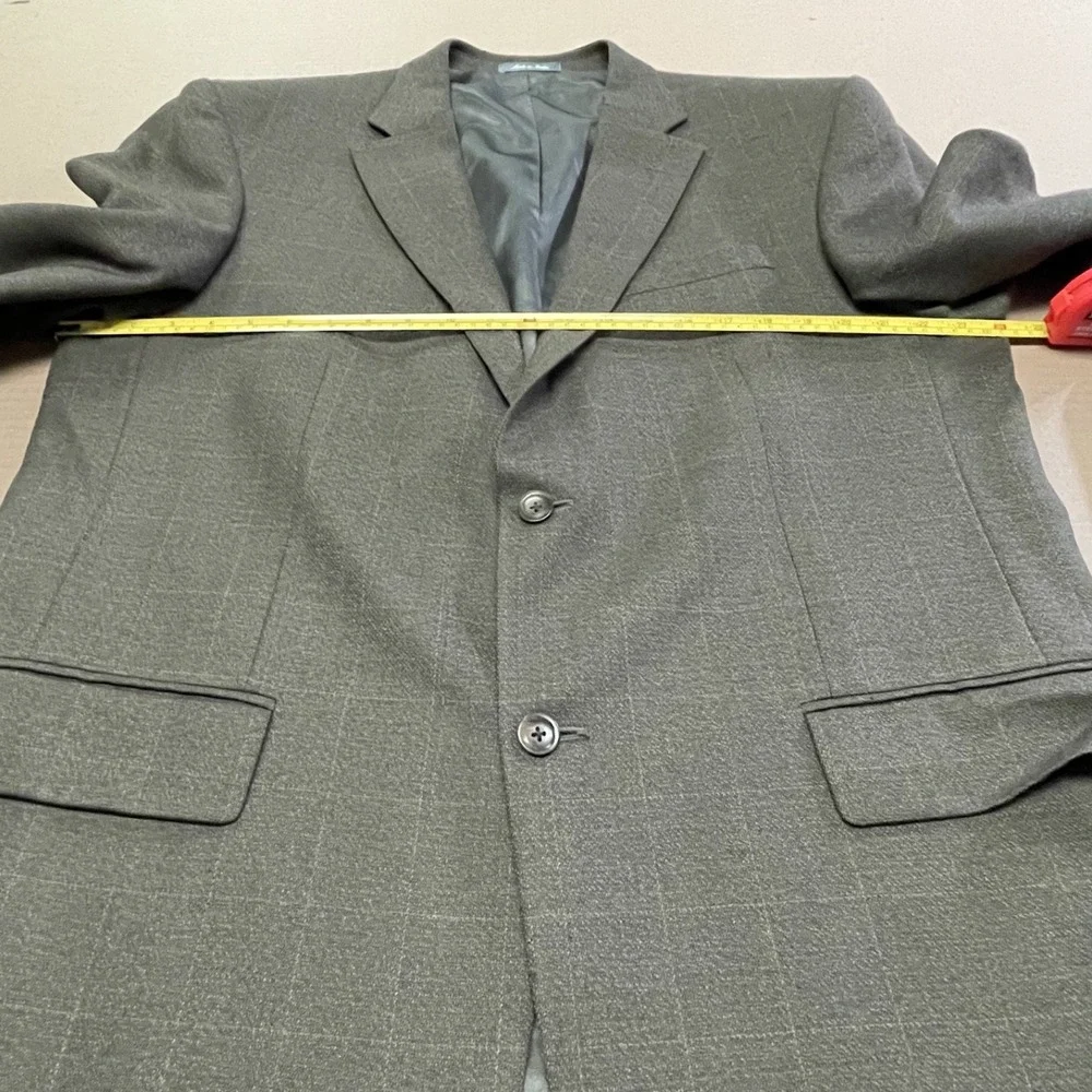 Oscar de la Renta Blazer Brown Plaid Check Soft Lambs Wool Sport Coat Jacket 42L
